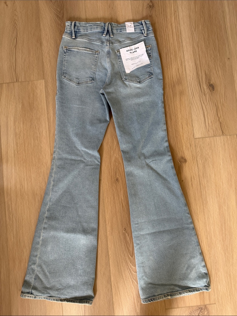 Good American Light Wash Good Legs Flare Jeans - Picture 6 of 7